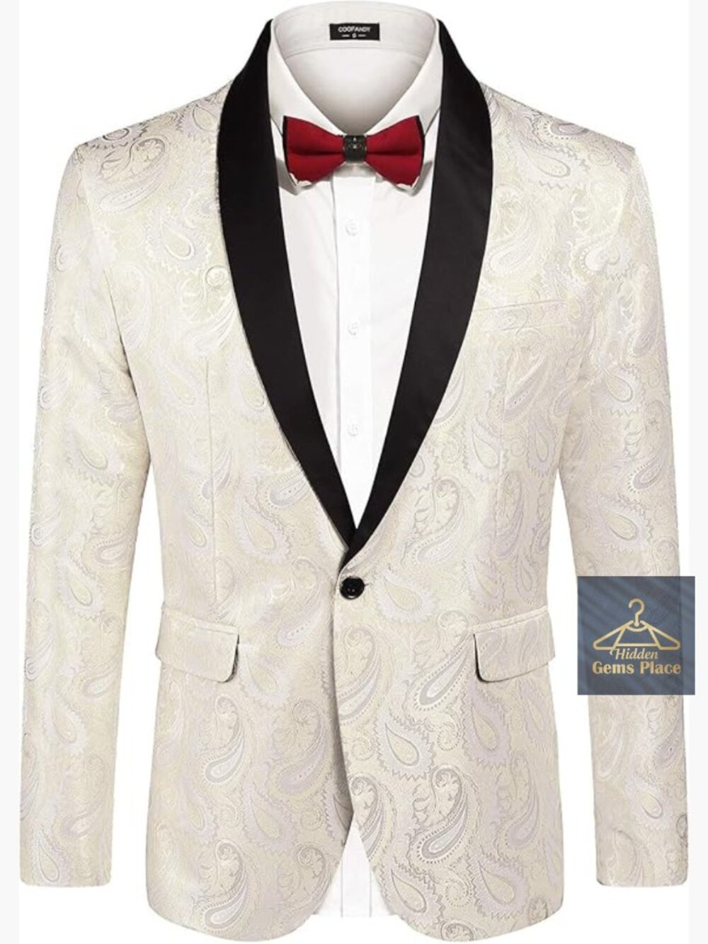 Mens Paisley Shawl Lapel Tuxedo Blazer Jacket Prom Wedding